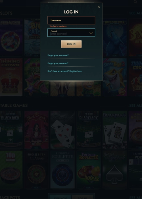 Schermata di accesso sicuro all'account giocatore Dolly Casino
