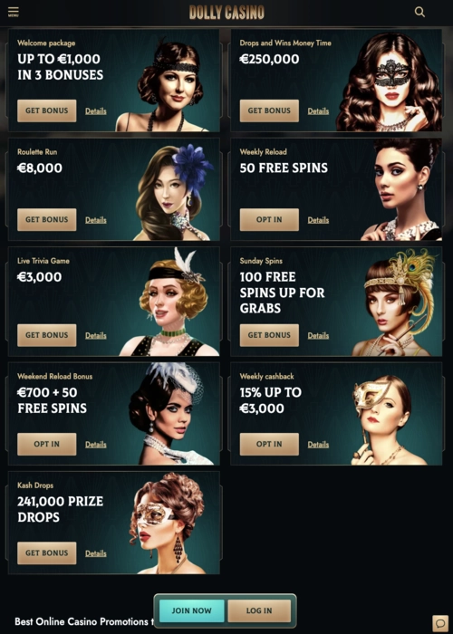 Collezione di offerte di premi esclusivi Dolly Casino