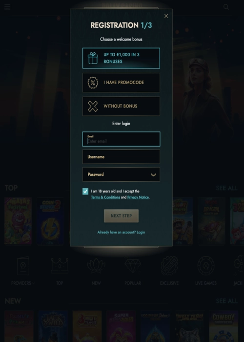 Nieuwe spelers profiel aanmaken Dolly Casino