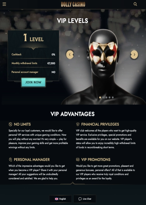 Software applicazione mobile Casino Dolly Casino